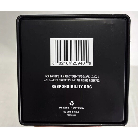 Jack Daniels EMPTY Tin/ Metal Box Tennessee Old No 7 Barware Decor Black/ White - Picture 6 of 11